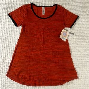 LuLaRoe Women’s Classic T /Size: XXS/ Color: Black-Red Heathered (NWT)